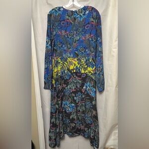 Blue asymmetrical hem Longsleeve Dress Size 6